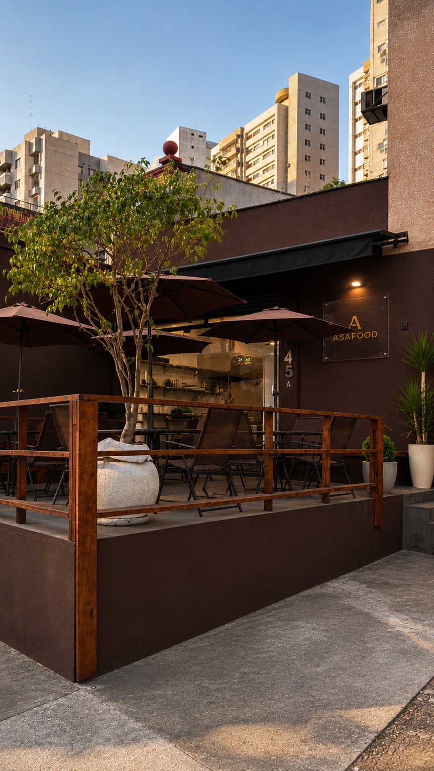 Vista frontal da Asafood House